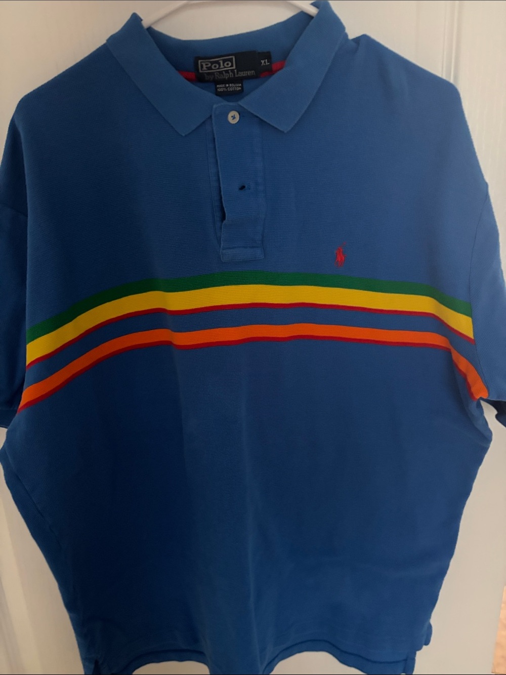 Polo by Ralph Lauren Royal Blue Polo with Multicolor Stripes